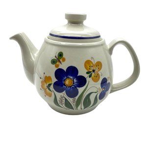 Figgjo Norway Mayflower teapot‎ vintage MCM floral Scandinavian